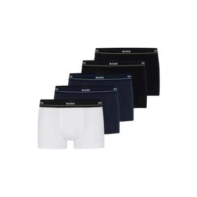Abbildung von BOSS Trunk Essential 5 PACK Panties, Herren, Größe: XXL, Open blue