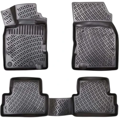 Abbildung von Rizline Passgenau 3D Fussmatten Auto Kompatibel mit Volkswagen Sharan 2 2010 2022 Zubehör 1. und 2. Reihe TPE Allwetter Geruchlos rutschfest Vorne Hinten