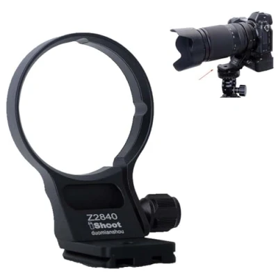 Abbildung von iShoot Stativ Halterungsring, kompatibel mit Nikon Nikkor Z 70180 mm F2.8 &amp; 28400 F48 VR, unterstützt vertikale Aufnahmen, Schnellwechselplattenhalterung für Arca Swiss Fit