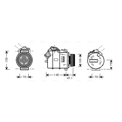 Abbildung von PRASCO BWAK306 Kompressor 7SEU17C R 134a BMW: 5 Limousine, Touring, 7