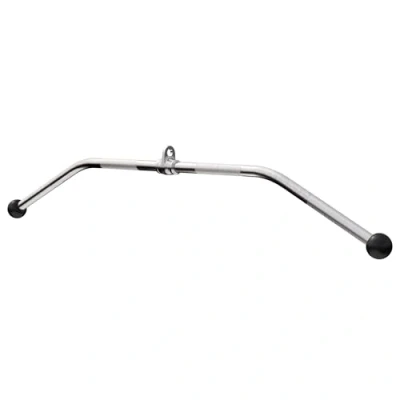 Abbildung von GORILLA SPORTS Trainingshilfe Latzugstange mit Drehgelenk, 120 cm, bis 200 kg Belastbar, aus Chrom, Gummi Ballen, Kabelzuggriff, Bizeps Trizeps, Krafttraining, Fitness
