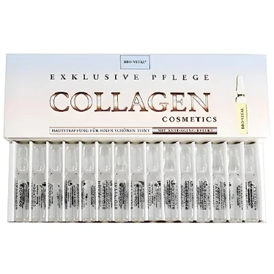 Abbildung von COLLAGEN 15 Ampullen Pflegekur Kollagen für Gesicht Hals Dekollete Haut Pflege Anti Aging Falten 15x 2ml