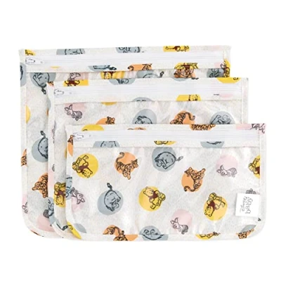 Abbildung von Bumkins TSA Zulassung Kulturbeutel Reisetasche Quart Zip Pouch Klar Seite PVC Frei Vinylfrei 3er Set Disney Winnie and Friends