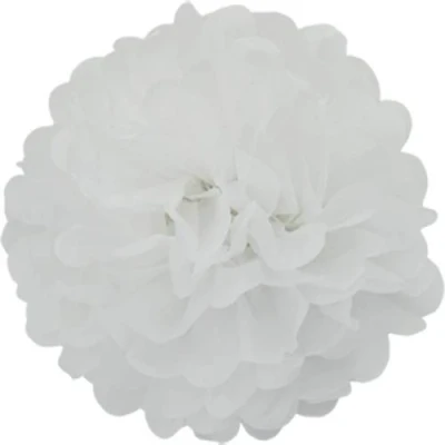 Abbildung von Creativery 1 Papier Pompon 20cm (weiß 029) // Pompom Bommel Kugel Seidenpapier Blumen Deko Hängedeko Raumdeko