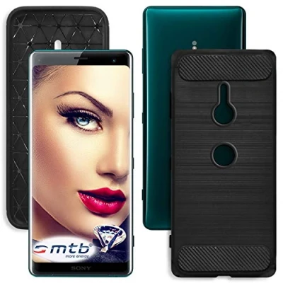 Abbildung von mtb more energy® Schutz Hülle Carbon für Sony Xperia XZ3 (6.0&#039;&#039;) Schwarz flexibel TPU Case Cover Tasche