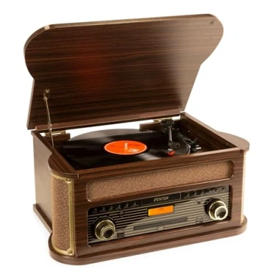 Abbildung von Fenton Memphis Plattenspieler Bluetooth, DAB &amp; FM, CD, Kassette und