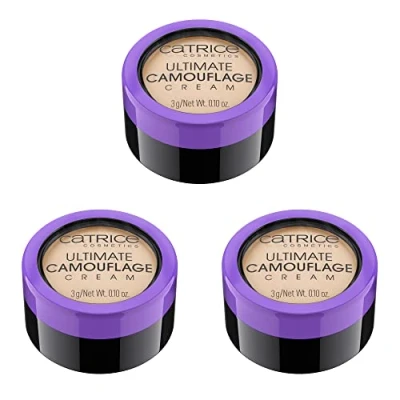 Abbildung von Catrice Ultimate Camouflage cream, Concealer Abdeckstift, Make up, nicht Komedogen, 3er Pack (3x3g), Nr. 010 Ivory