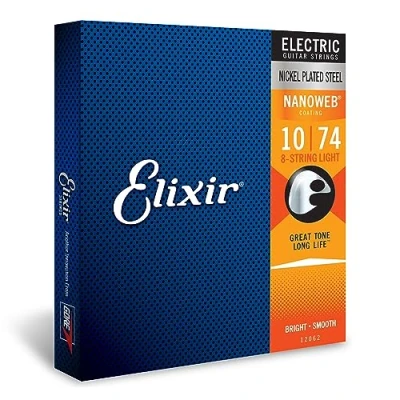 Abbildung von Elixir® Saiten 8 Saiter E Gitarrensaiten mit NANOWEB®Beschichtung, Light (.010 .074)