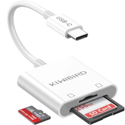 Abbildung von KiwiBird USB C SD Kartenleser Micro auf Typ Adapter Kartenlesegerät für SDHC SDXC UHS I Karte Kompatibel mit iPhone 15 Plus Pro Max MacBook Air M1 M2 iPad Mini 6 iMac Galaxy S24 S23
