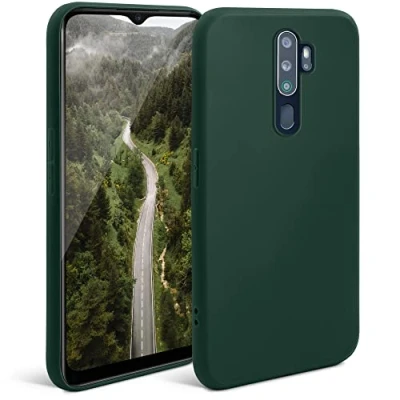 Abbildung von Moozy Minimalist Series Silikon Hülle für Oppo A9 2020, Dunkelgrün Mattes Finish, Dünne, Weiche TPU Handyhülle Schutzhülle