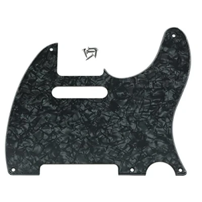 Abbildung von KAISH American Vintage 5 Hole Tele Pickguard TL Guitar Pick Guard Scratch Plate for Tele/Telecaster Black Pearl