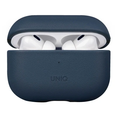 Abbildung von Uniq Apple AirPods Pro 2 Hülle Terra Echtleder Space Blue