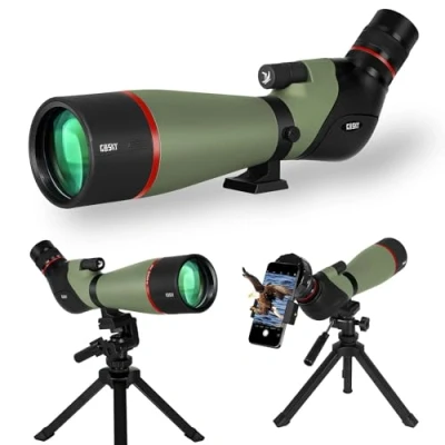 Abbildung von Gosky 2060 x 80 HD Dual Focusing Speotting Scope, BAK4 Prisma 45 Grad abgewinkeltes Okular mit Stativ, Smartphone Adapter, Zielfernrohr für Vogelbeobachtung, Schießen, Jagd, Wildtierlandschaft
