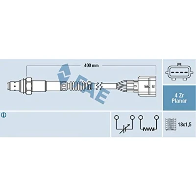 Abbildung von FAE 77448 Lambdasonde RENAULT: CLIO 3, Modus / Grand Modus, TWINGO 2