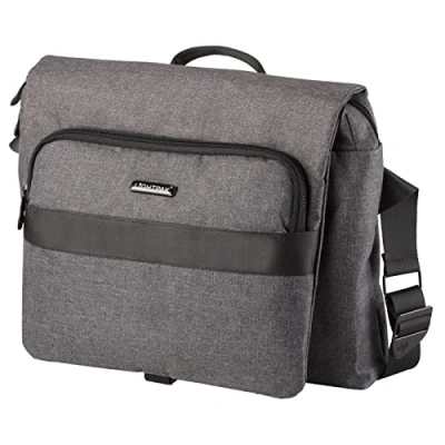 Abbildung von fixbag FB1246165 Fahrrad Umhängetasche mit Klickfix Adapterplatte + Lenker Adapter E fürs Bike, Laptoptasche für 15&quot; Notebooks, Schultertasche aus Polyester, ca. 23 x 35 8 cm, Grau