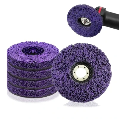 Abbildung von 5 Stück CSD Scheibe Schleifscheibe Lila Reinigungsscheibe Set 125x22mm Grobreinigungsscheibe Nylongewebescheibe Lackentfernung Rost für Winkelschleifer