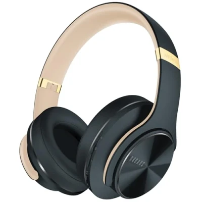 Abbildung von DOQAUS Bluetooth Kopfhörer Over Ear, [Bis zu 90 Std] Kabellose mit 3 EQ Modi, HiFi Stereo Faltbare Headset Mikrofon, weiche Ohrpolster für iPhone/ipad/Android/Laptops (Asphaltgrau)
