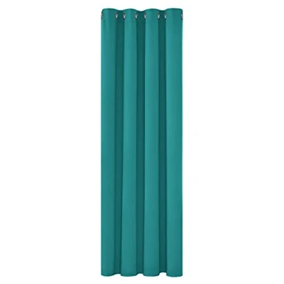 Abbildung von Deconovo Verdunklungsvorhänge mit Ösen Blickdichte Gardinen Ösenvorhang Dicke Thermogardine Kälteschutz warm Hitzeschutz, 160x132 cm(HöhexBreite), Türkis, 1 Stück