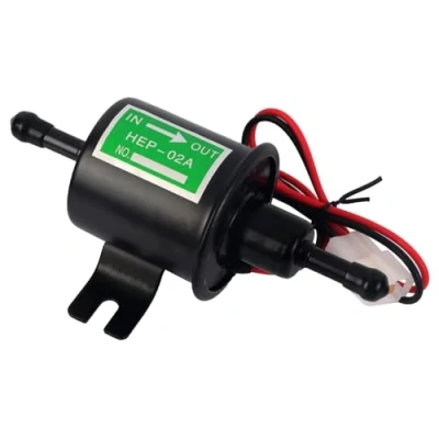Abbildung von Universal 12 V Kraftstoffpumpe,HEP 02A Elektrische Benzinpumpe Dieselpumpe,Niederdruck Kraftstoffpumpe,Universal Kraftstoffpumpe Elektrisch für Benzin &amp; Diesel Baumaschine (Schwarz)