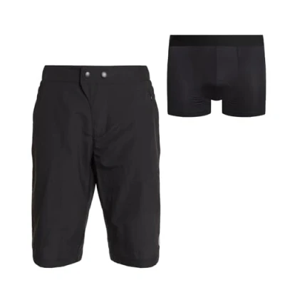 Abbildung von ATTABO RYST 2 in 1 Fahrradhose Herren Atmungsaktive Radlerhose mit Herausnehmbarem Sitzpolster, Winddicht &amp; Flexibel für Rennrad MTB Aus Polyamid Elastan Größe L, Schwarz