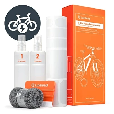 Abbildung von Luxshield E Bike Lackschutzfolie für eBike, Pedelec, Elektro Fahrrad, Bike, MTB etc. 21 teiliges Rahmen Set gegen Steinschlag Matt &amp; selbstklebend