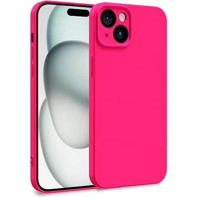 Abbildung von MyGadget Hülle kompatibel mit iPhone 15 Plus Zweilagige Handyhülle Kameraschutz Cover Innenfutter &amp; Silikon außen Pink