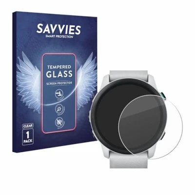 Abbildung von Savvies Panzer Schutz Glas für Garmin Forerunner 745 9H Hartglas, Anti Fingerprint, Displayschutz