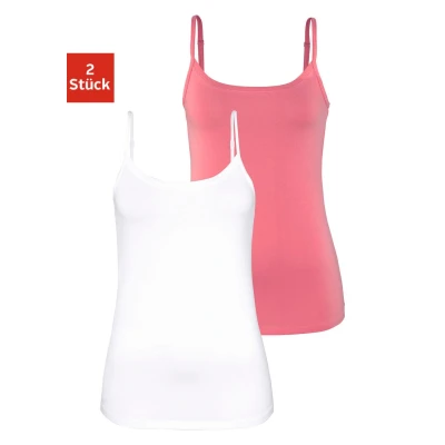 Abbildung von Lascana 2 PACK Top, Damen, Größe: 32/34, Apricot