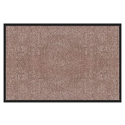 Abbildung von etm Hochwertige Fußmatte schadstoffgeprüft bewährte Eingangsmatte in Gewerbe &amp; Haushalt Schmutzfangmatte mit Top Reinigungswirkung Sauberlaufmatte waschbar rutschfest (60x90 cm, Beige Rosé)