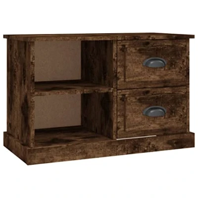 Abbildung von vidaXL TV Schrank, Fernsehtisch mit 2 Schubladen Fächern, Fernsehschrank Lowboard für Wohnzimmer Schlafzimmer, Board Sideboard, Räuchereiche Holzwerkstoff