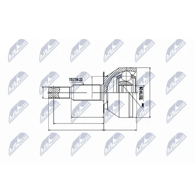 Abbildung von NTY NPZ NS 063 Gelenksatz Hinterachse links, rechts, NISSAN: Pathfinder 3