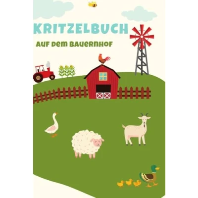Abbildung von Kritzelbuch Malbuch Auf dem Bauernhof personalisierbar einfache Motive Tiere