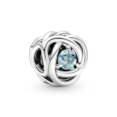 Abbildung von Pandora Bead Charm Damen 790065C09 Silber März Geburtsstein