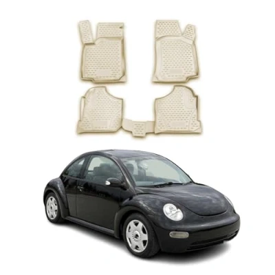 Abbildung von OMAC A016067 Fußmattensatz Gummi, TPE (thermoplastischer Elastomer) 4 beige VOLKSWAGEN: New Beetle Schrägheck