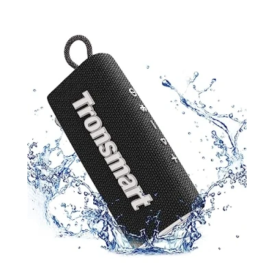 Abbildung von Tronsmart Trip Tragbarer Bluetooth Lautsprecher, kabelloser wasserdichter Lautsprecher mit 10 W Ausgang, 5.3, IPX7 wasserdicht, 20 Stunden Spielzeit, eingebautes Mikrofon (Schwarz)