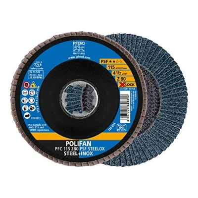 Abbildung von PFERD Polifan PSF STEELOX 67668116 Schleifscheibe, Winkelschleifer 115mm 133001/min 22.23mm