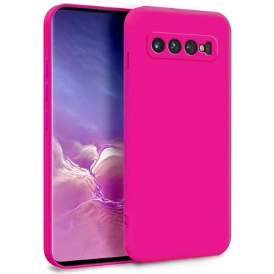 Abbildung von MyGadget Hülle für Samsung Galaxy S10 Plus Zweilagige Handyhülle mit Kameraschutz Cover Innenfutter &amp; Silikon außen Magenta Rot