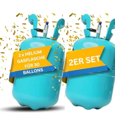 Abbildung von Brogaz 2x Ballongas [für 60 Luftballons] Helium Balloon Gas für bis zu [60 Gasflasche klein inkl. STAHLMANN ® Informationsblatt
