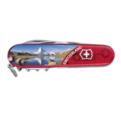 Abbildung von Victorinox Climber, Schweizer Taschenmesser, Swiss Army Knife, rot transparent MATTERHORN