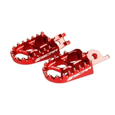 Abbildung von SCAR EVOLUTION Fußrasten FUSSRASTEN kompatibel mit HONDA CR CRF 125 150 250 450 450L 1000L 250R 450R 250RX 450RX CRF250RALLY 02 21 Rot