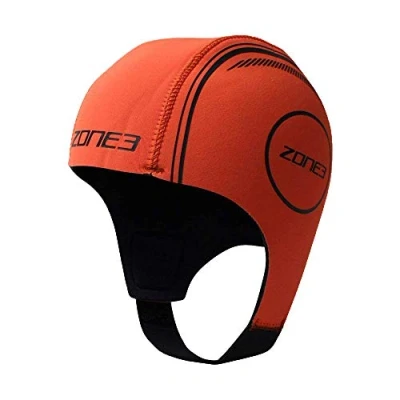 Abbildung von Zone 3 Badekappe Triathlon Neopren, Orange, S