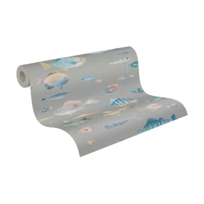 Abbildung von A.S. Création Vliestapete &quot;PintWalls II Tapete mit Fischen Mustertapete Tieren Tiere&quot;, matt, Kinderzimmer für Schlafzimmer Küche Wohnzimmer Fische Flur