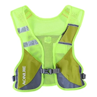 Abbildung von Ultraleicht Reflektierender Trinkrucksack Rucksack Trinkweste Marathon Running für Damen Herren (Grün)