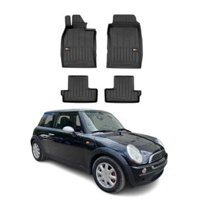 Abbildung von OMAC Gummi Fußmatten kompatibel mit Mini Cooper &amp; One R50 R52 R53 2001 2006 Premium TPE