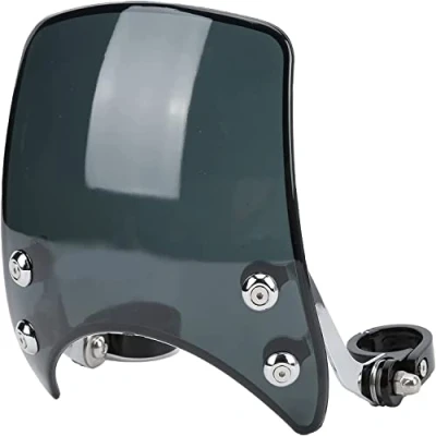 Abbildung von Motorrad Scheinwerferverkleidung 180 Verstellbar Universal Flyscreen Windschutzscheibe Motorradzubehör für 1,5 1,6 Zoll Vordergabel(EIN)