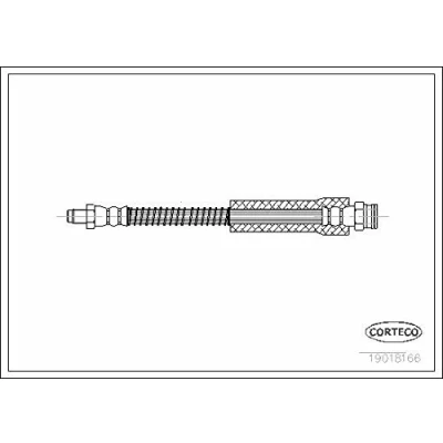 Abbildung von CORTECO 19018166 Bremsschläuche vorne und hinten 325 PEUGEOT: 205 II Schrägheck, I Cabrio, CITROËN: C15 Kastenwagen, Kombi