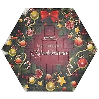 Abbildung von pajoma Duftkerzen Duftteelichte Teelicht Adventskalender sechseckig, 24 Teelichte in 6 versch. Sorten inkl. Teelichthalter