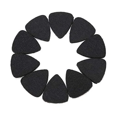 Abbildung von 10 Pcs Plektren, Wollfilz Picks Plektren 3mm für Gitarre Ukulele(Schwarz)