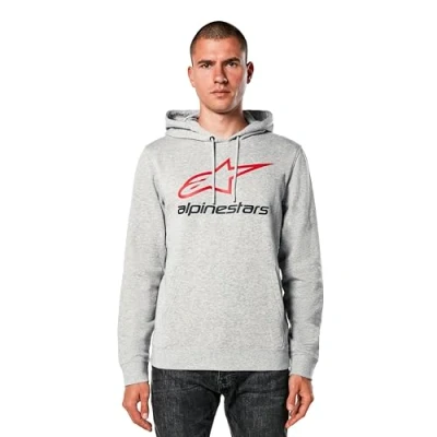 Abbildung von Alpinestars Always Hoodie V3 Kapuzenpullover für Herren Fleece Sweatshirt mit Kapuze Melange Grau/Rot/Schwarz S