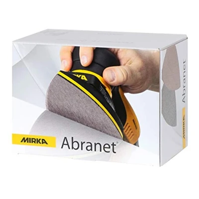 Abbildung von Mirka Abranet Netz Delta Schleifscheiben für Dreieckschleifer 100x152x152 mm Klett / Korn P100 50 Stk zum Schleifen von Holz, Spachtel, Lack, Kunststoff 5421905010